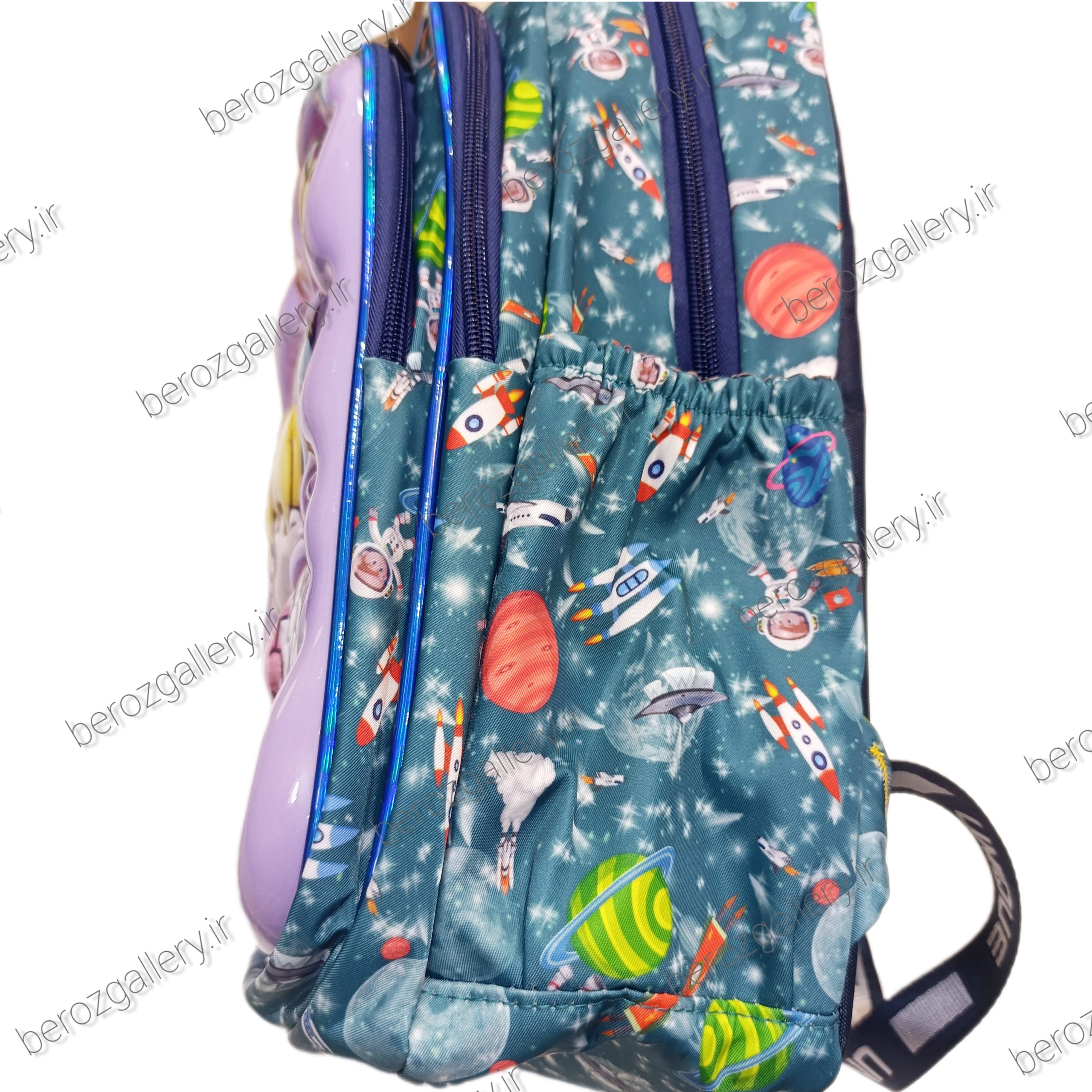 کوله پشتی سه بعدی UNIQUE کیف مدرسه دخترانه طرح دختر و خرس فضانورد - تصویر 5