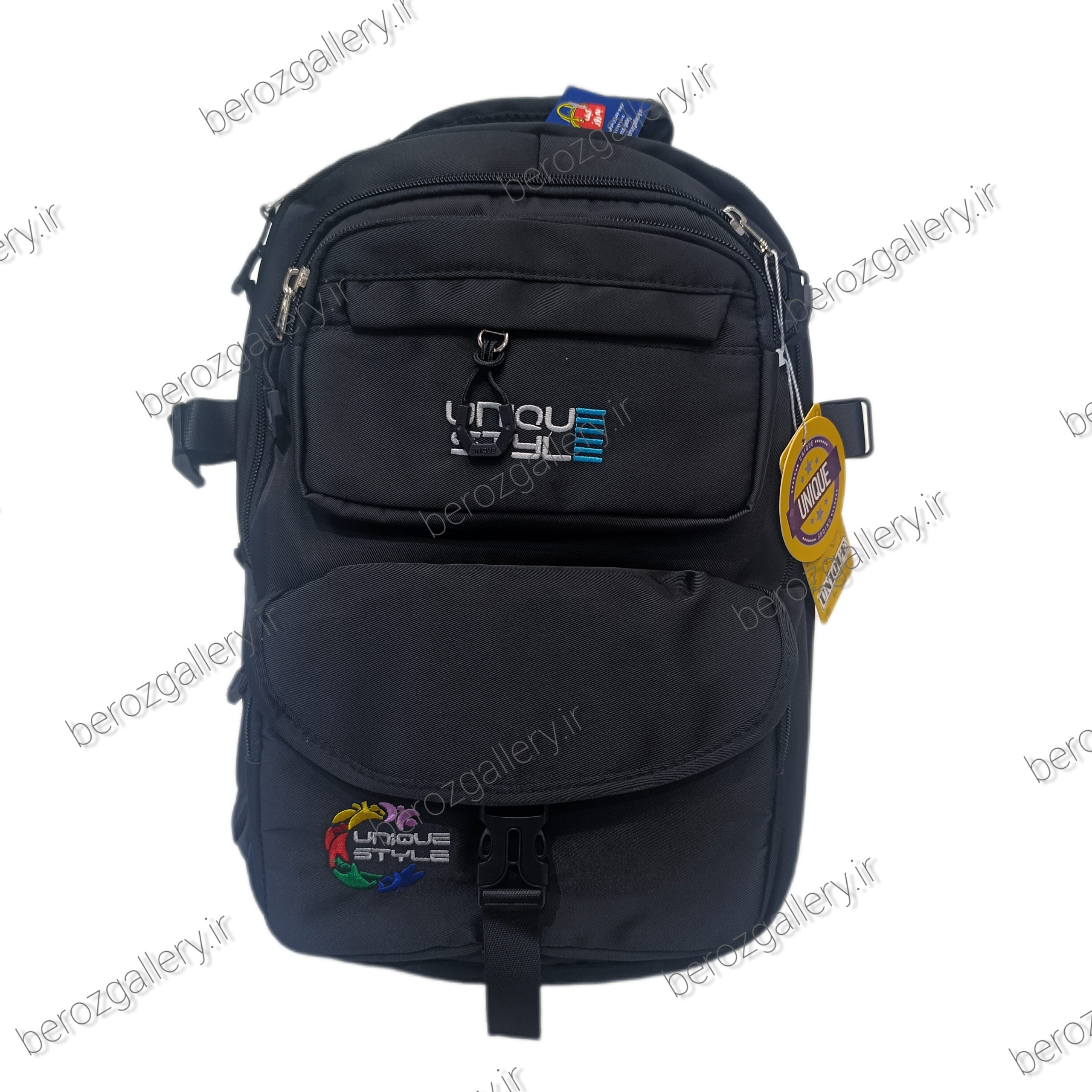 کوله پشتی پر جیب دو رنگ UNIQUE یونیک ،کیف مدرسه سبک - تصویر 12