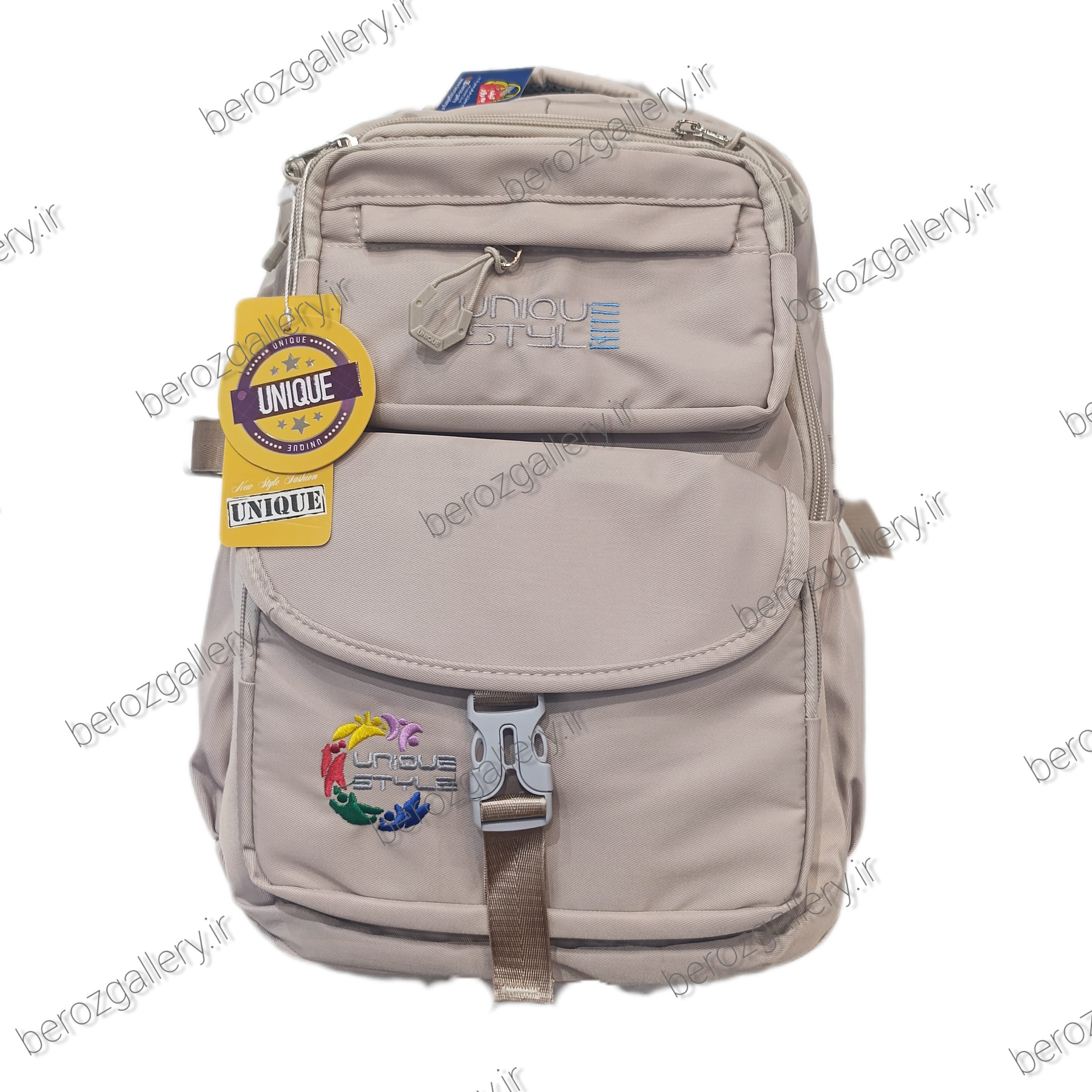 کوله پشتی پر جیب دو رنگ UNIQUE یونیک ،کیف مدرسه سبک - تصویر 13