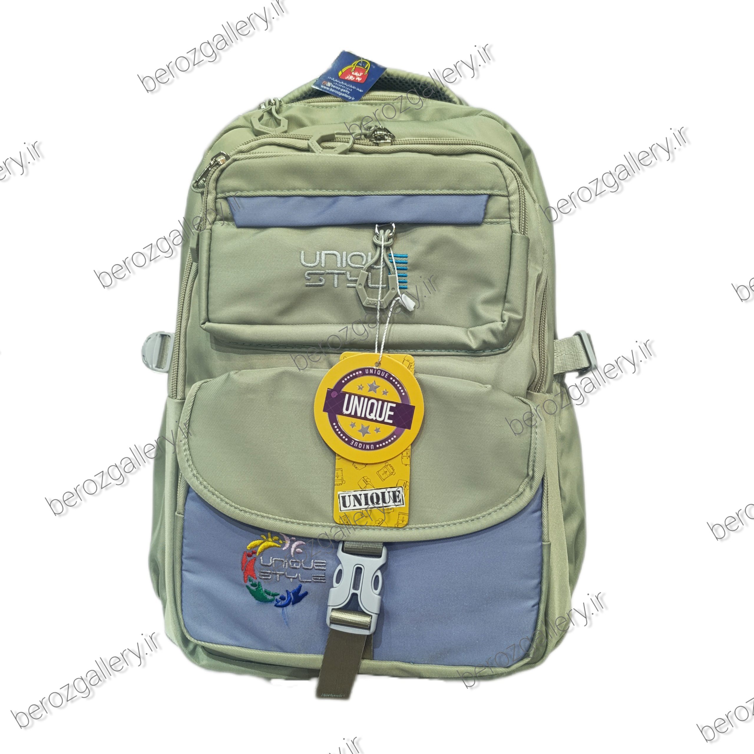 کوله پشتی پر جیب دو رنگ UNIQUE یونیک ،کیف مدرسه سبک - تصویر 10