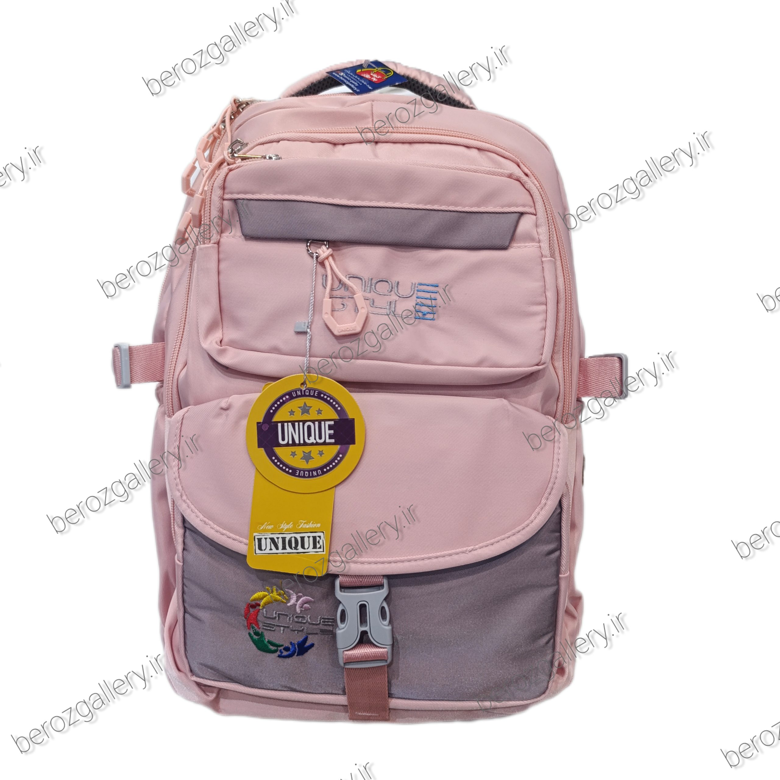 کوله پشتی پر جیب دو رنگ UNIQUE یونیک ،کیف مدرسه سبک - تصویر 8