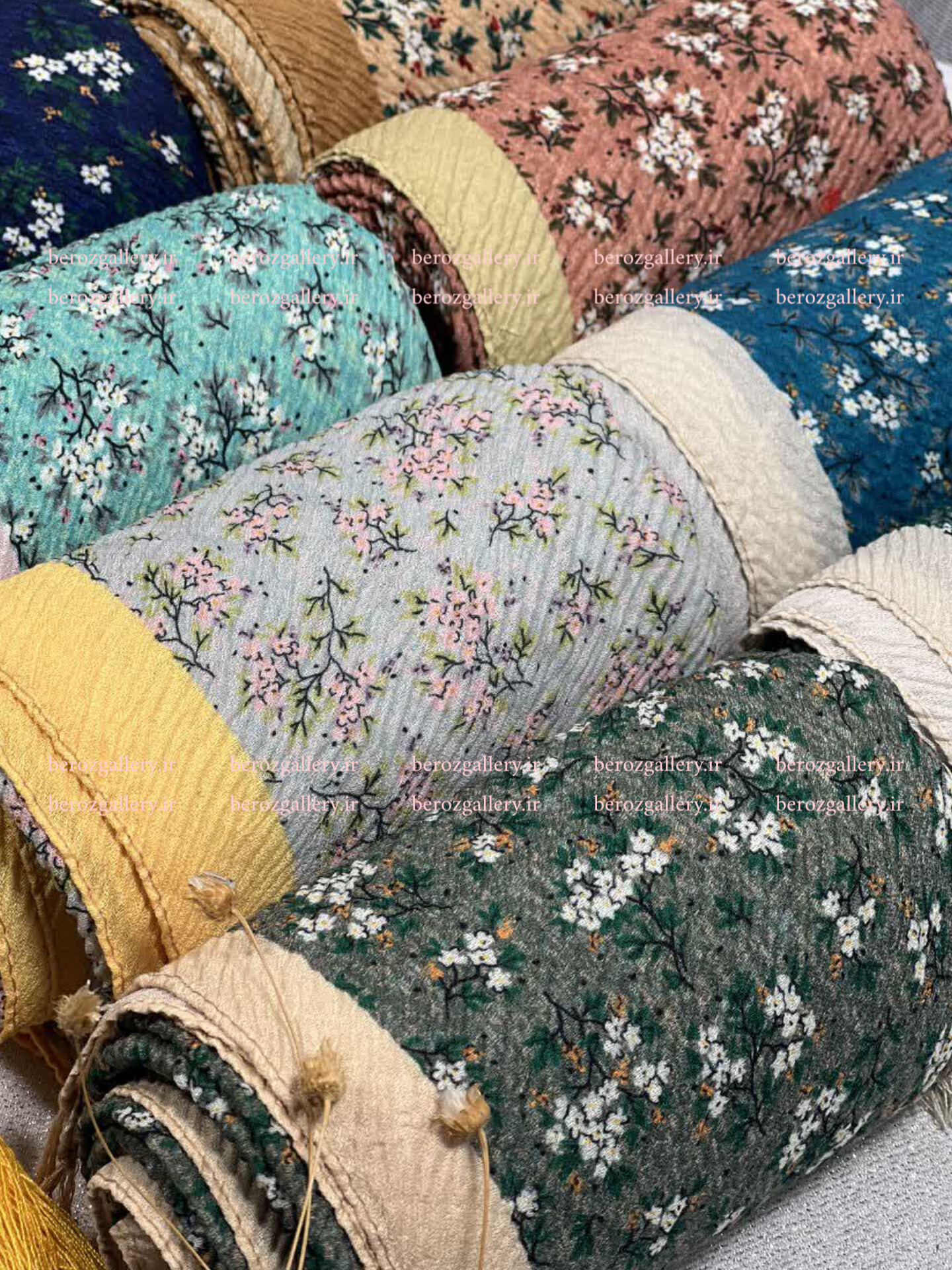 روسری پلیسه برشکا گلدار قواره ۱۳۰ - تصویر 31