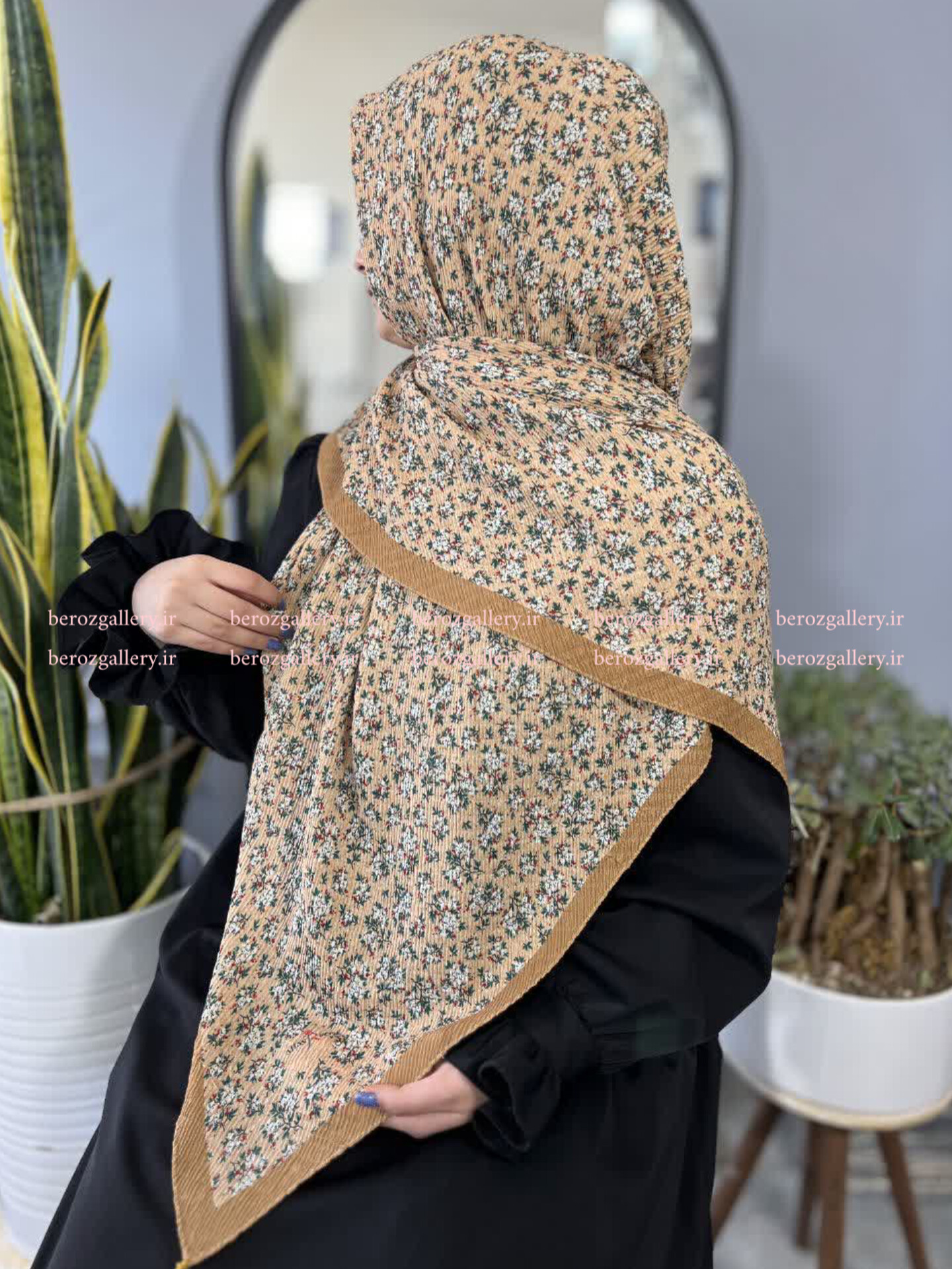 روسری پلیسه برشکا گلدار قواره ۱۳۰ - تصویر 14