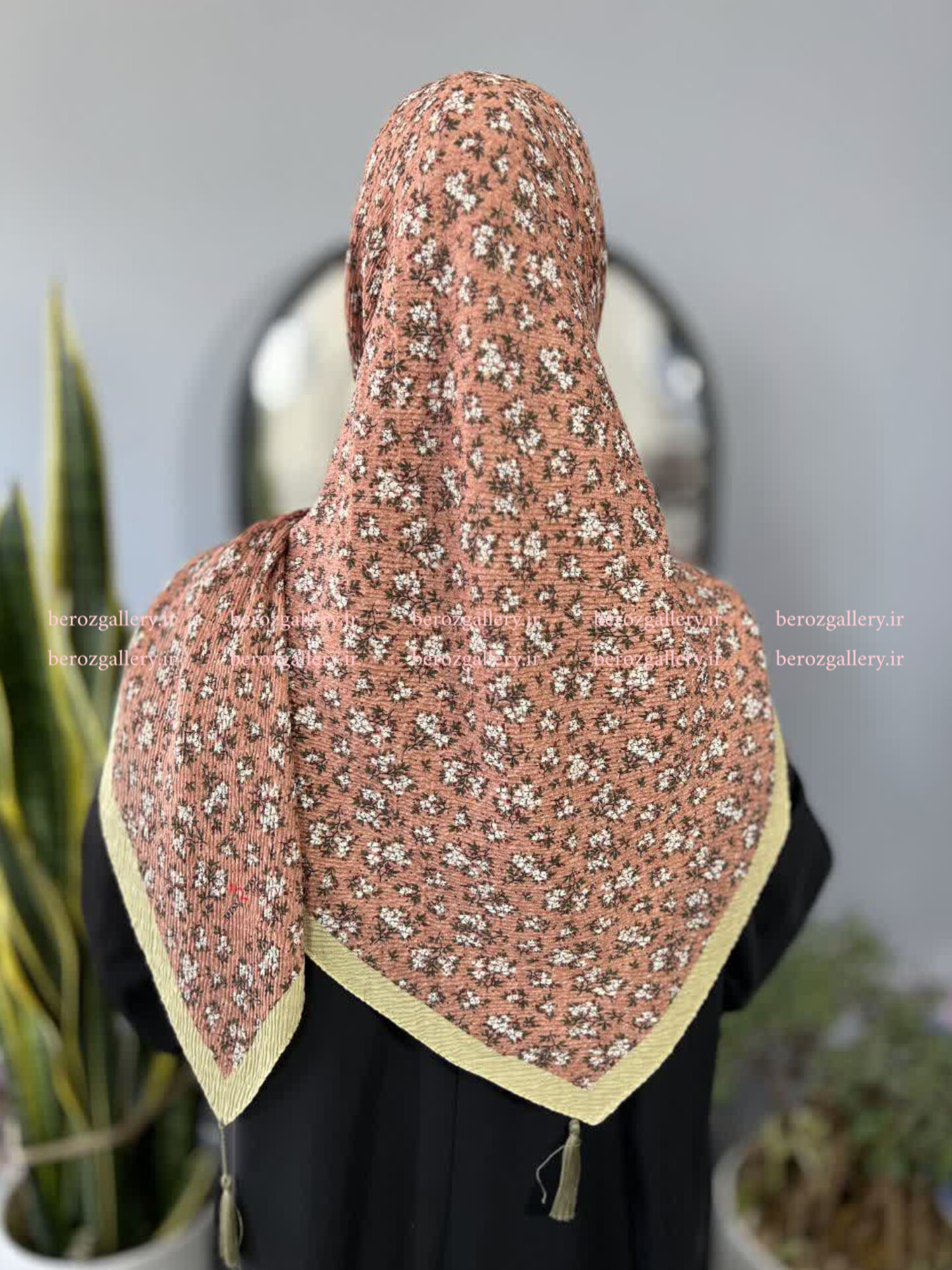 روسری پلیسه برشکا گلدار قواره ۱۳۰ - تصویر 7