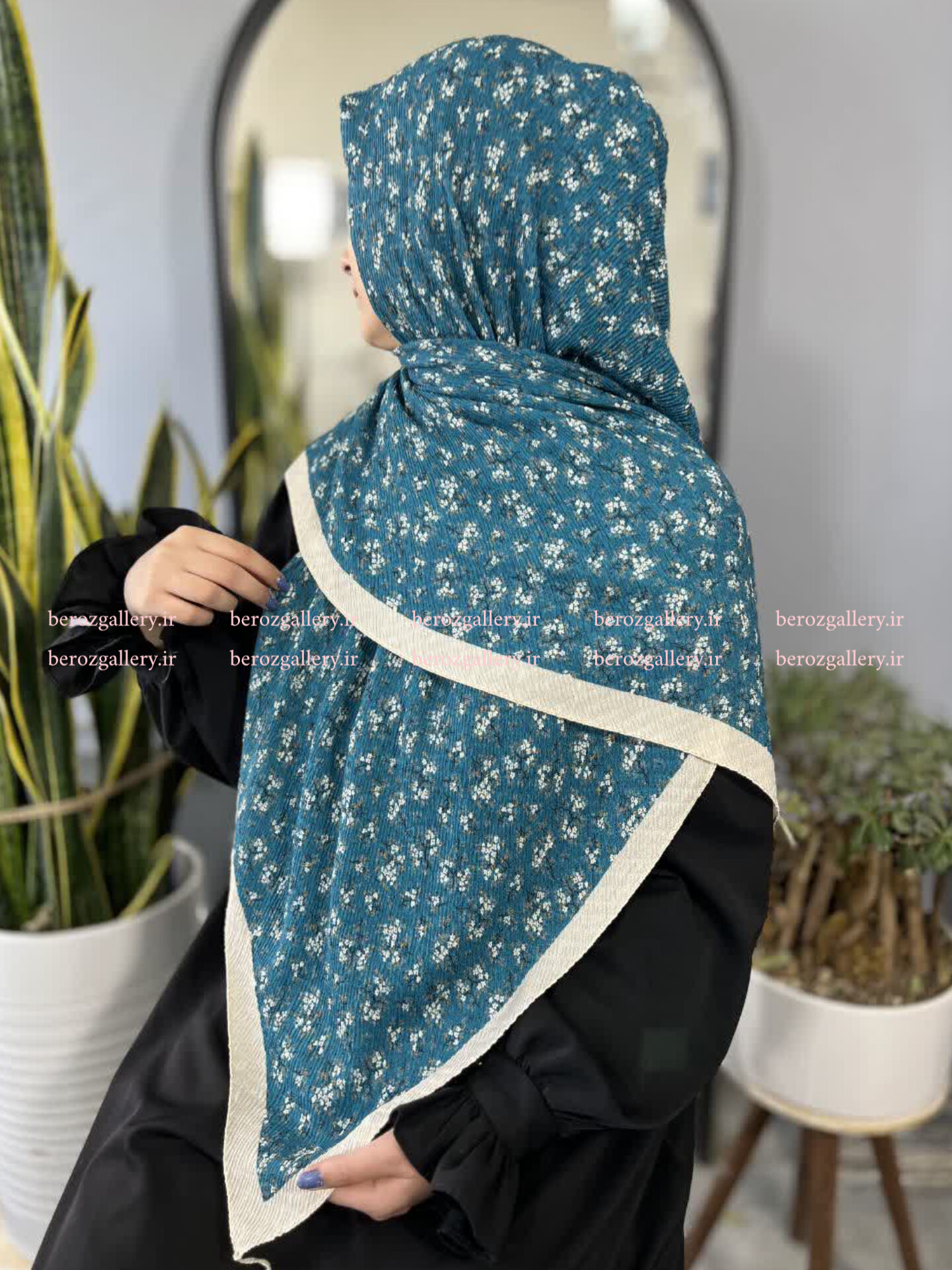 روسری پلیسه برشکا گلدار قواره ۱۳۰ - تصویر 11
