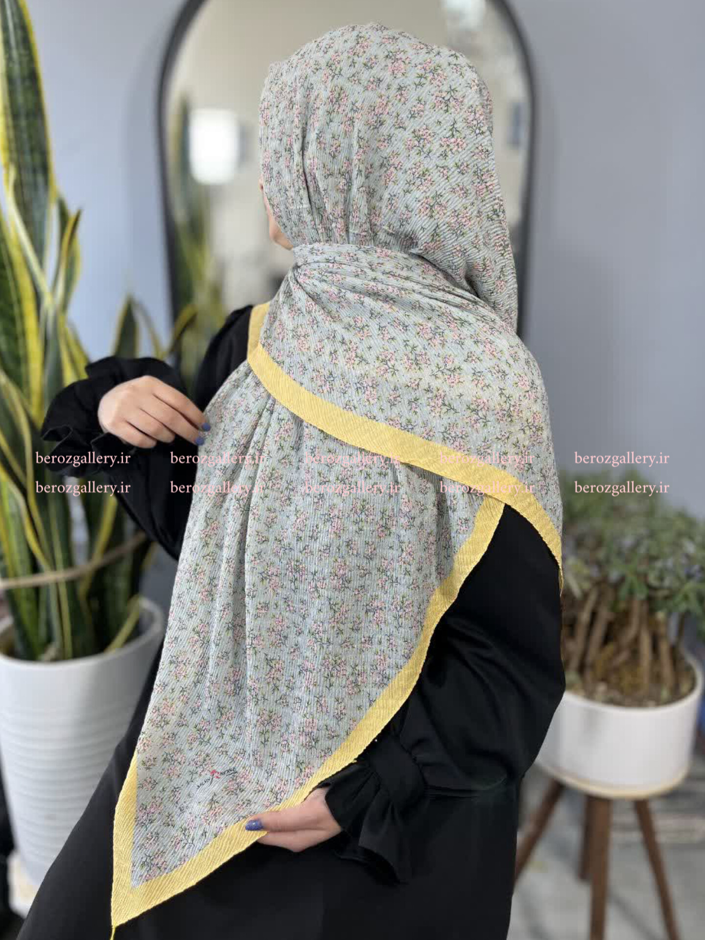 روسری پلیسه برشکا گلدار قواره ۱۳۰ - تصویر 17