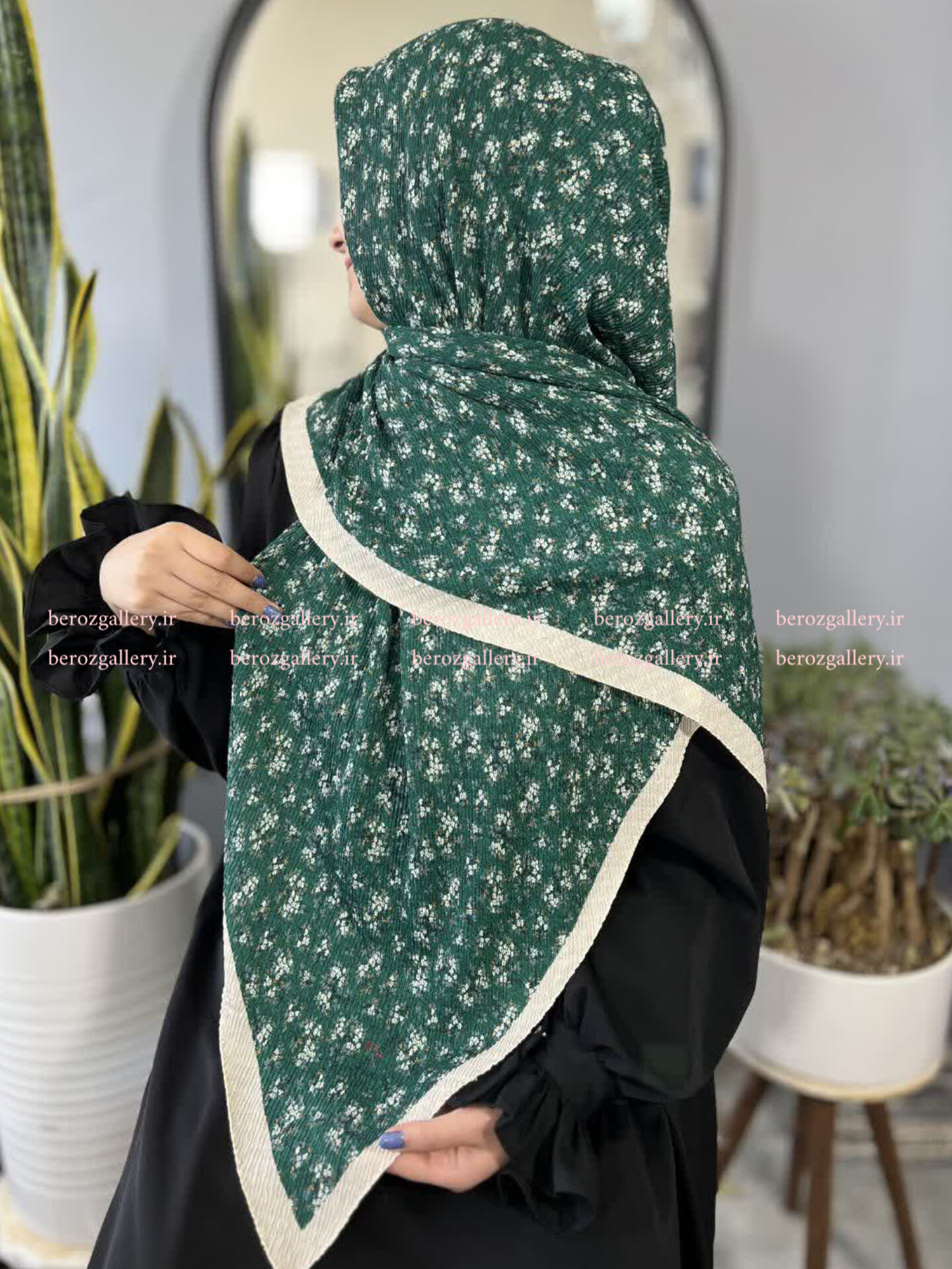 روسری پلیسه برشکا گلدار قواره ۱۳۰ - تصویر 25