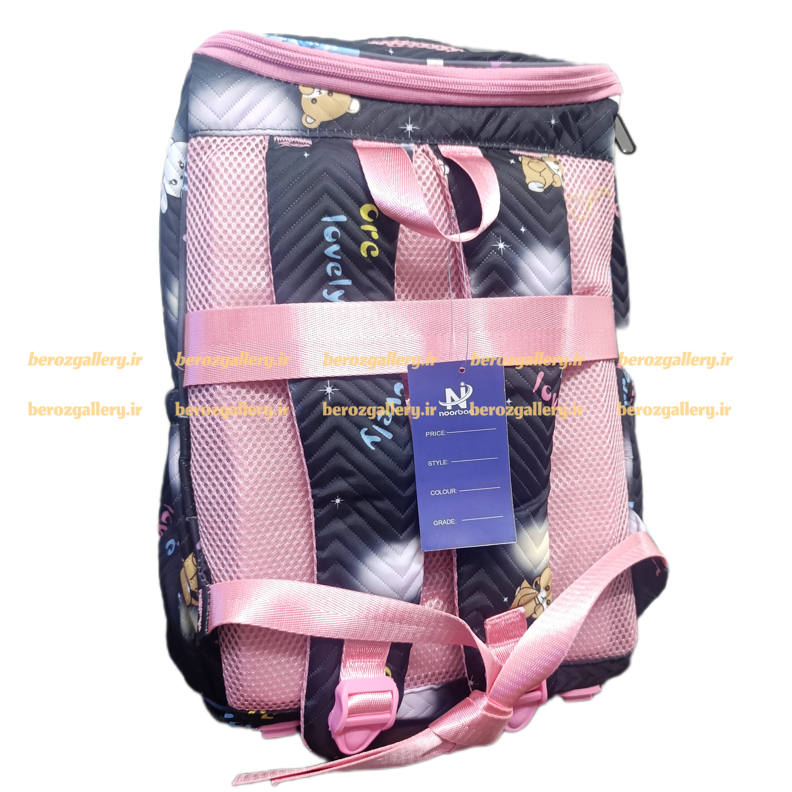 کوله پشتی صندوقی طرح لبوبو مشکی - تصویر 3